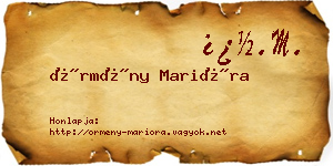 Örmény Marióra névjegykártya